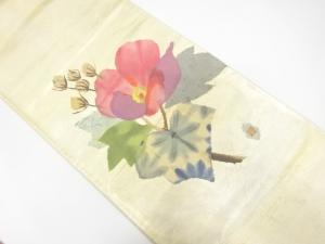 アンティーク　作家物　枝花模様刺繍袋帯（材料）